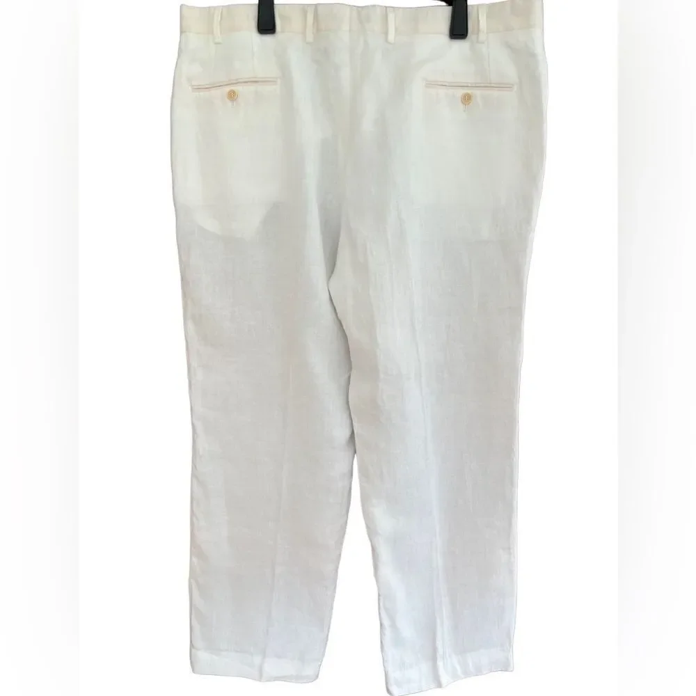 New with tags Scappino white linen trousers size 42.